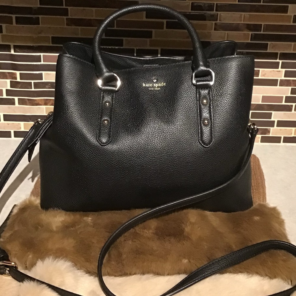 Kate Spade ♠️ Larchmont Avenue Evangelie Satchel WKRU5376 Cityscape (992) USED - Picture 2 of 12